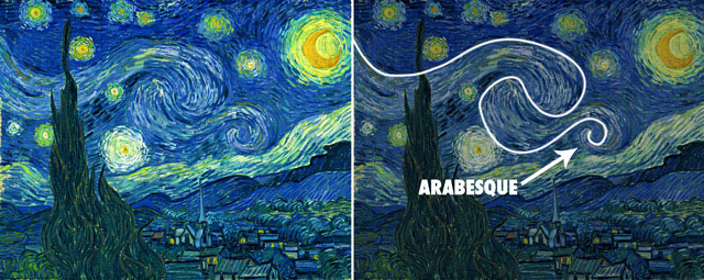 Dipinto di Vincent van Gogh che mostra un arabesco.