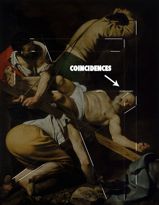 Caravaggio's painting shows how he hides his lines by understanding the Law of Continuity.
