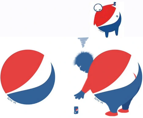 Interpretazioni scherzose dello smile Pepsi